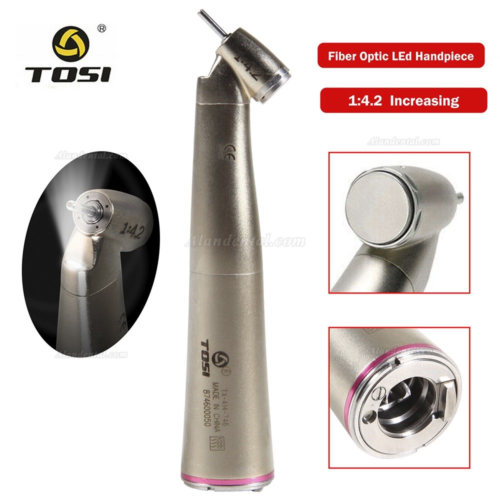TOSI TX-414-746 Dental 1:4.2 Increase LED Fiber Optic Contra Angle Handpiece